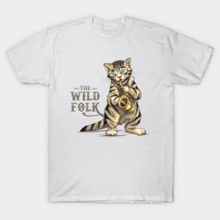 The Wild Folk - Wild Cat on Sax T-Shirt
